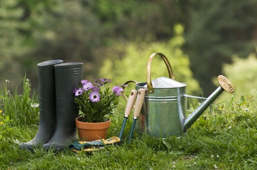 Seasonal lawn maintenance in a Cann Hall residential garden