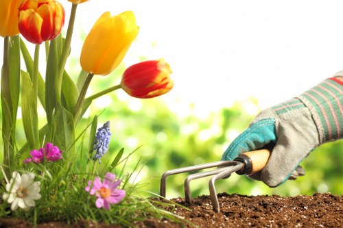 Professional gardener preparing a property for scheduled work
